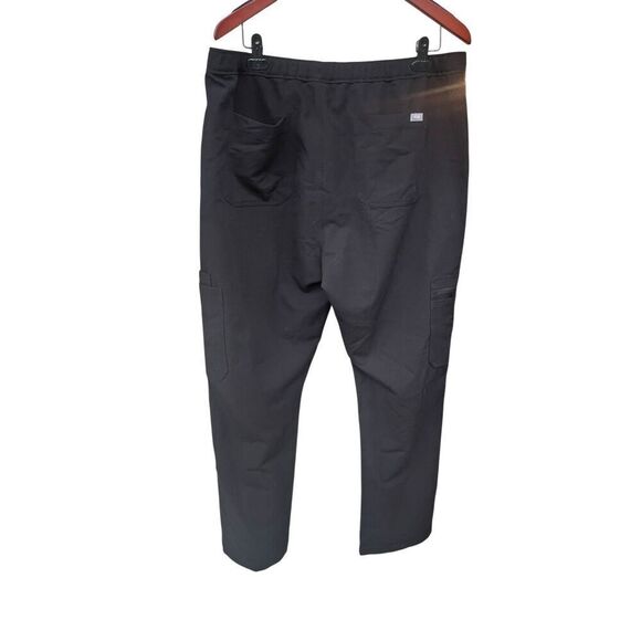 Figs men’s XL Cairo Cargo black Scrub Pants zipper fly drawstring uniform - Picture 3 of 5